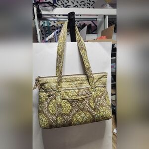 Vera Bradley Brown and Yellow Tote Bag with Luxurious Pattern